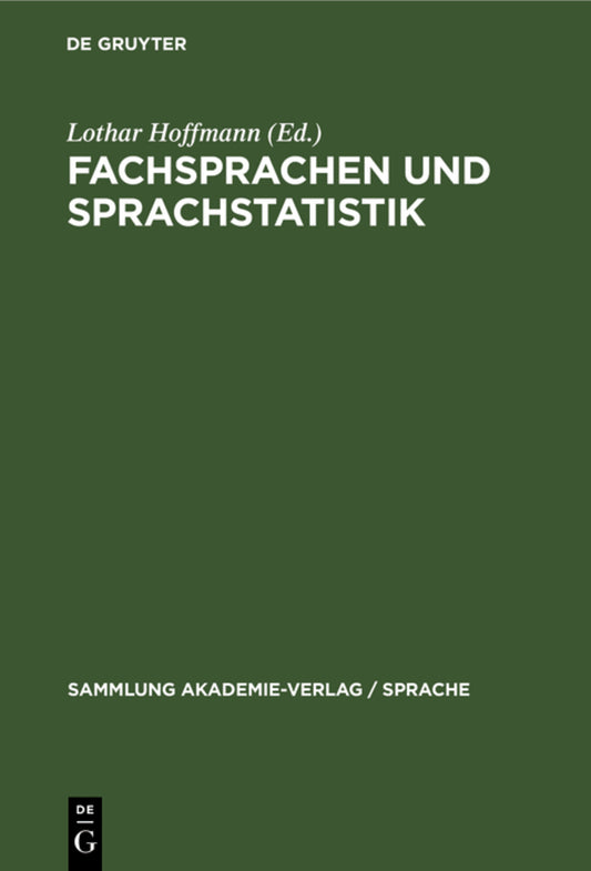 Fachsprachen und Sprachstatistik