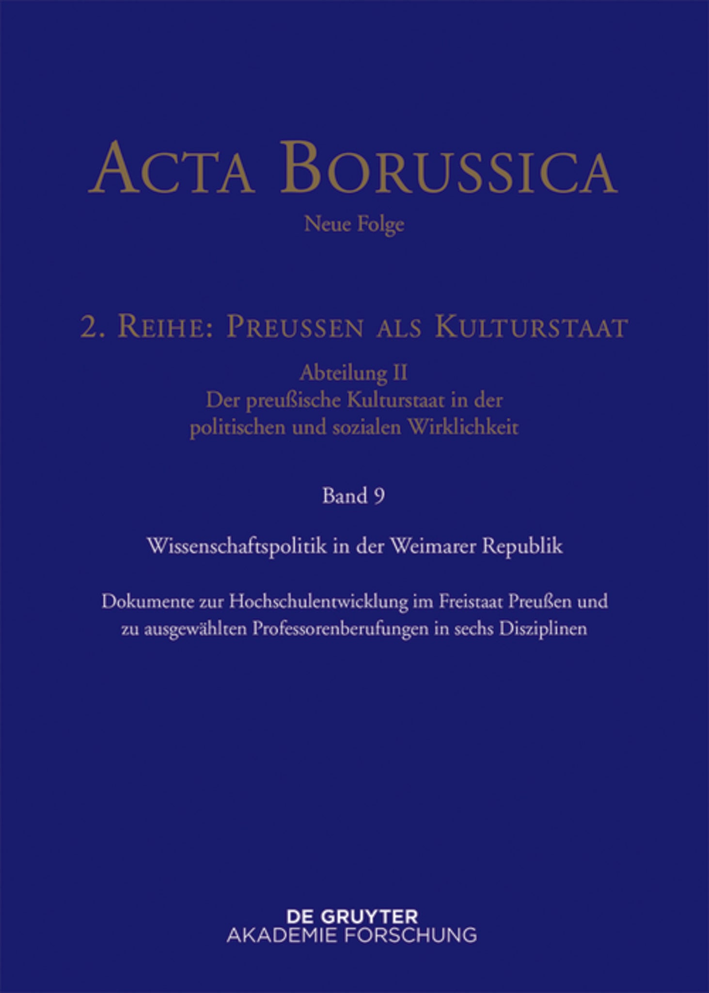 Wissenschaftspolitik in der Weimarer Republik