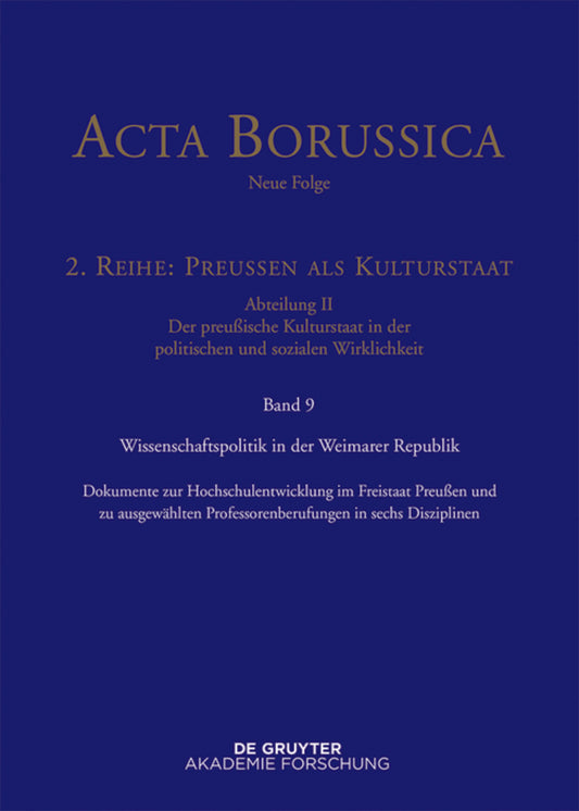 Wissenschaftspolitik in der Weimarer Republik