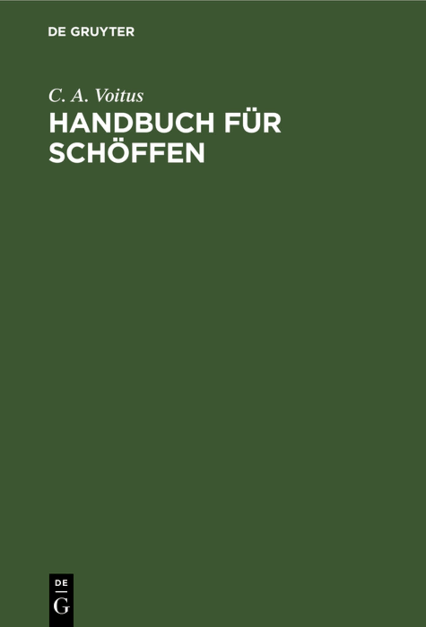 Cover image for Handbuch für Schöffen ISBN 9783112394977