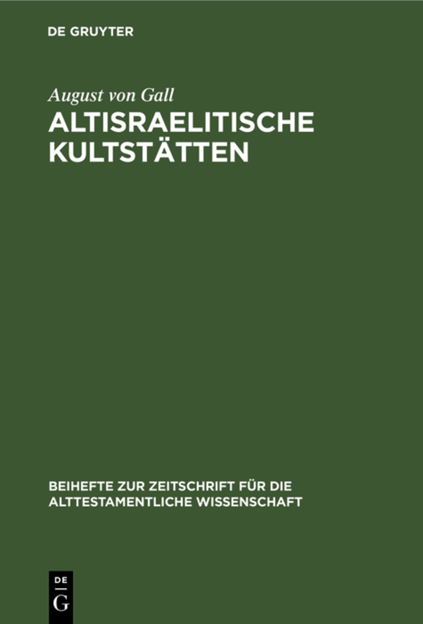 Altisraelitische Kultstätten