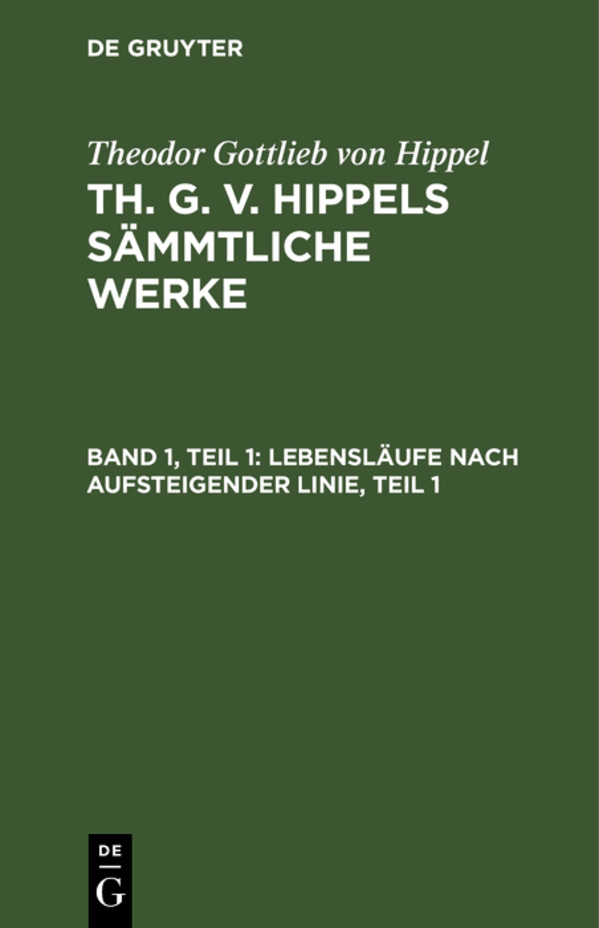 Cover image for Lebensläufe nach aufsteigender Linie, Teil 1 ISBN 9783112452950