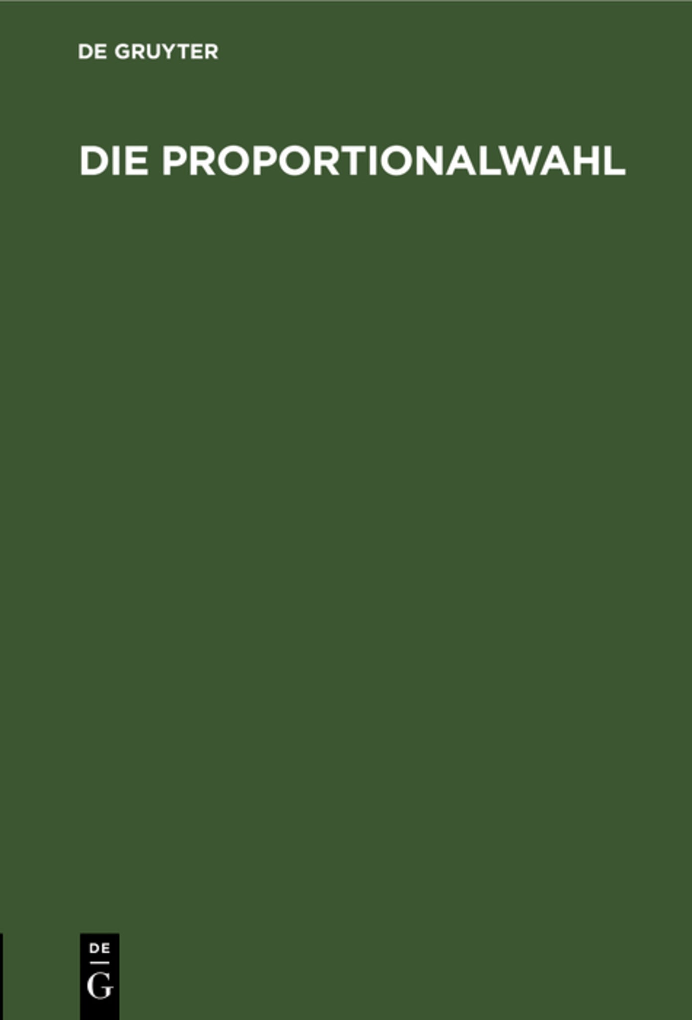 Die Proportionalwahl