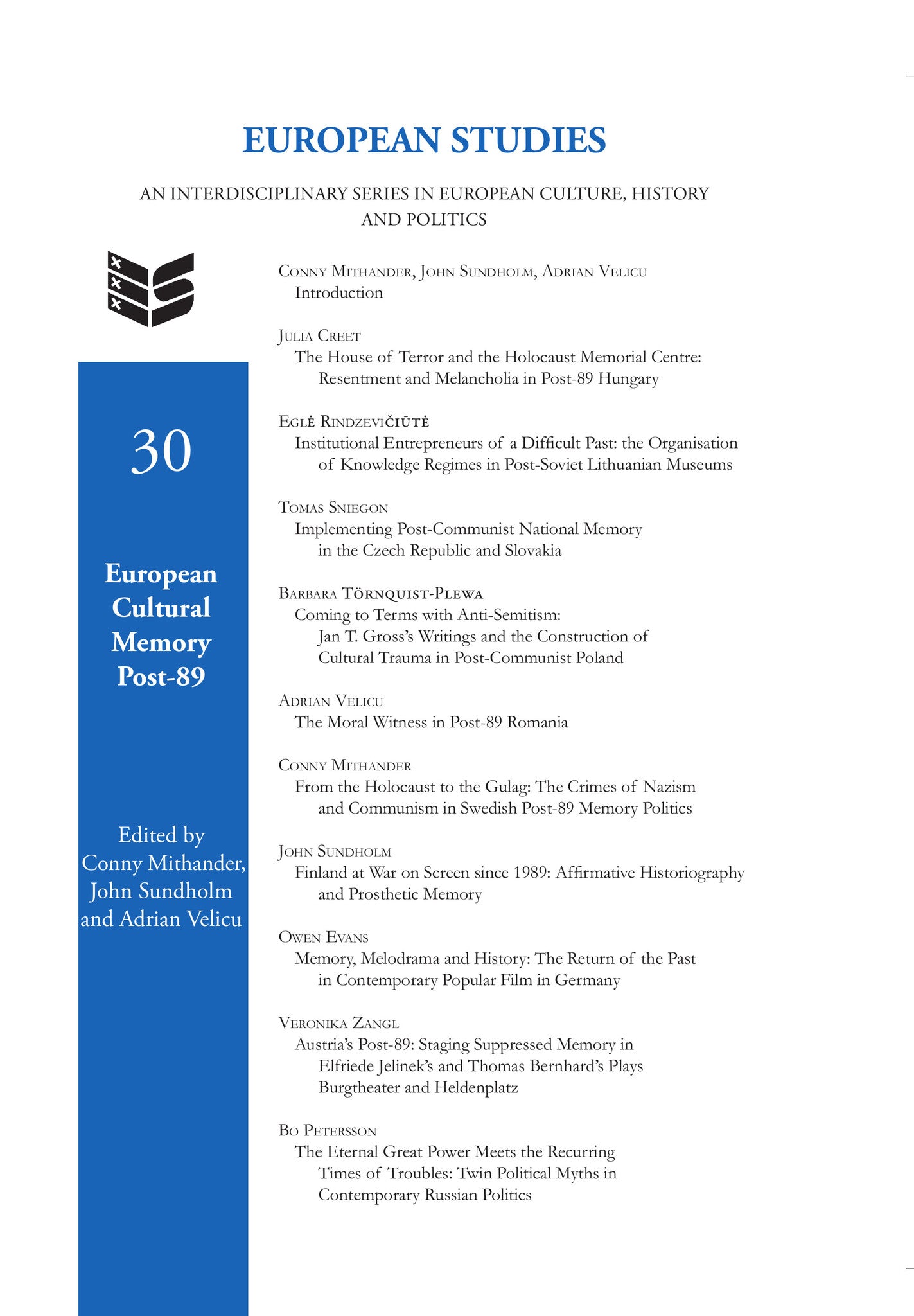 European Cultural Memory Post-89
