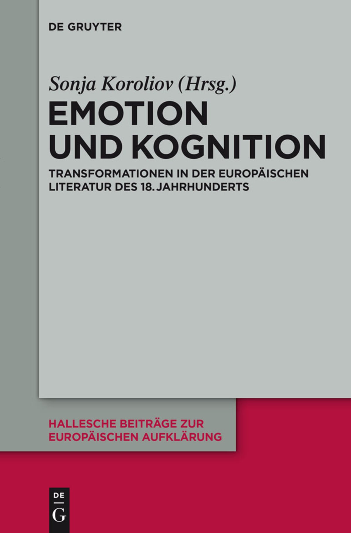 Cover image for Emotion und Kognition ISBN 9783110296785