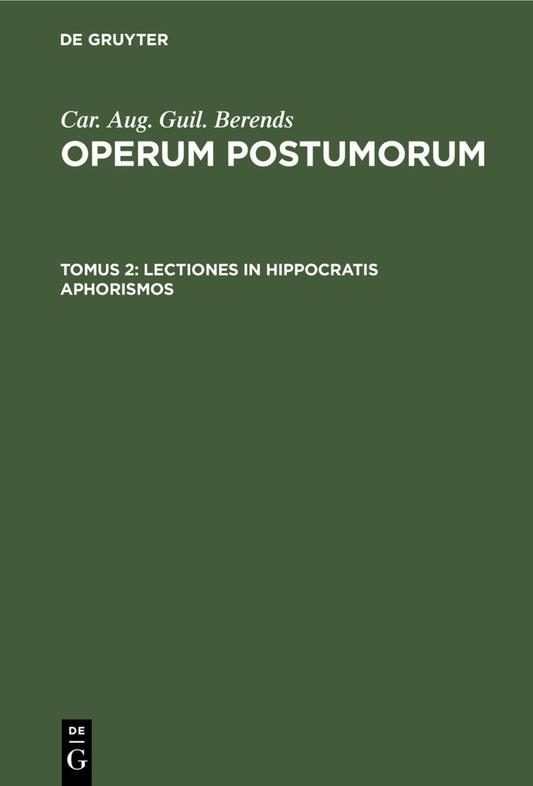 Lectiones in Hippocratis aphorismos