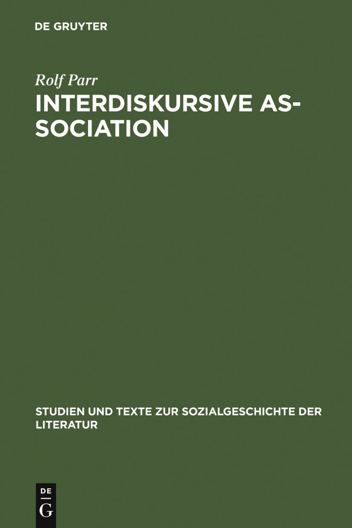 Cover image for Interdiskursive As-Sociation ISBN 9783484350755