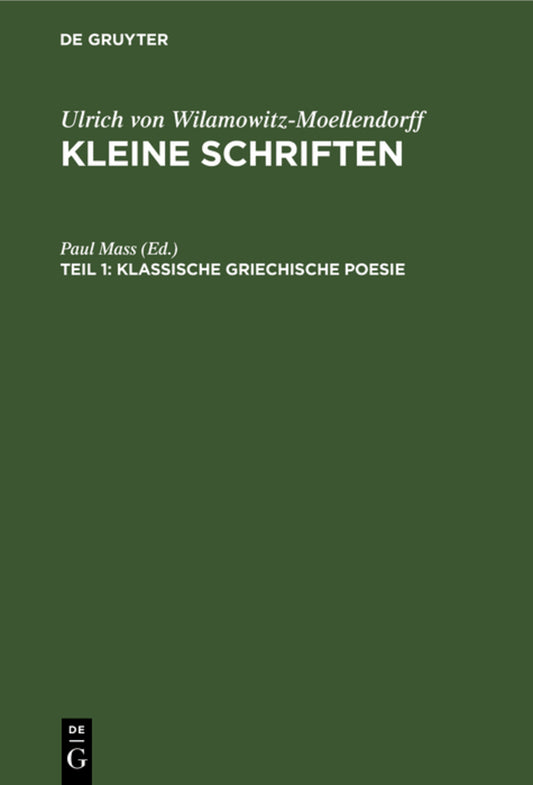 Klassische griechische Poesie