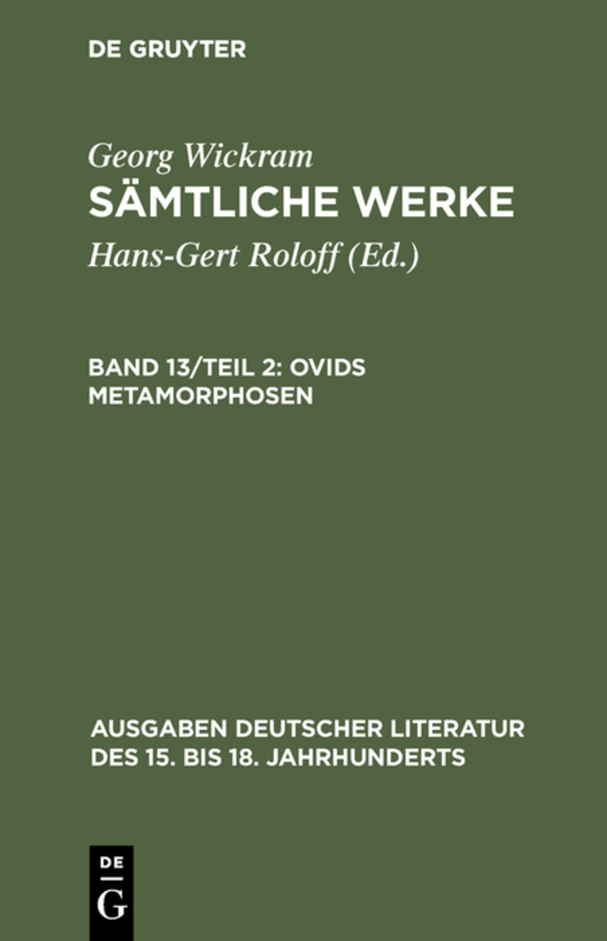 Cover image for Ovids Metamorphosen ISBN 9783110126440