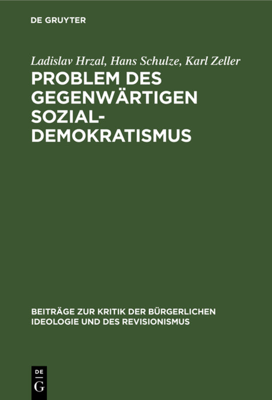 Problem des gegenwärtigen Sozial-Demokratismus