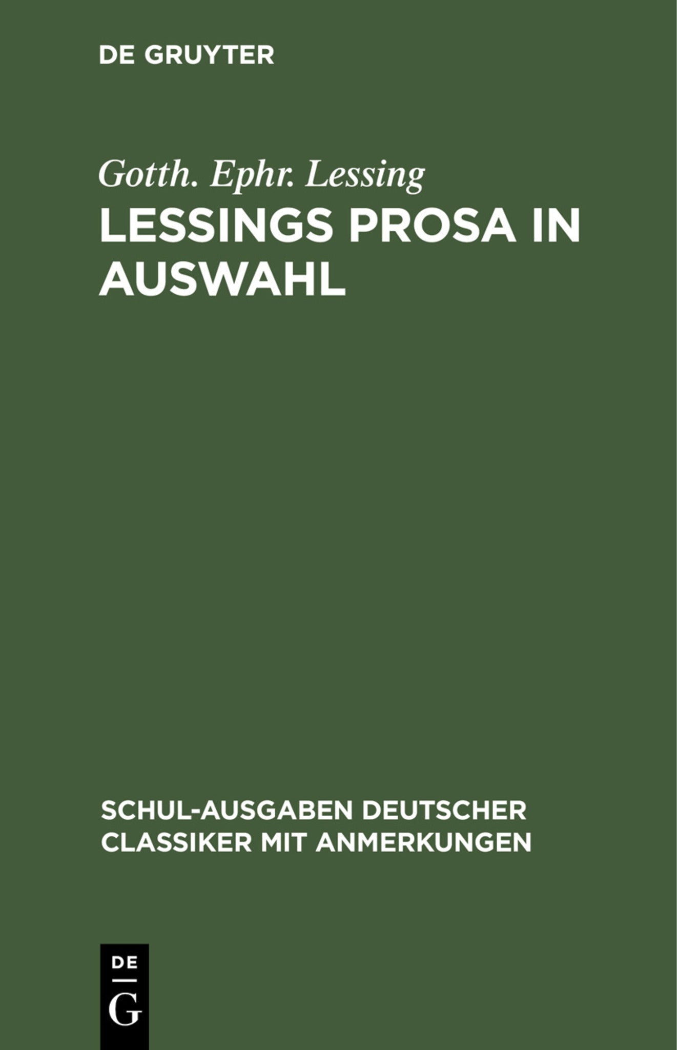 Lessings Prosa in Auswahl