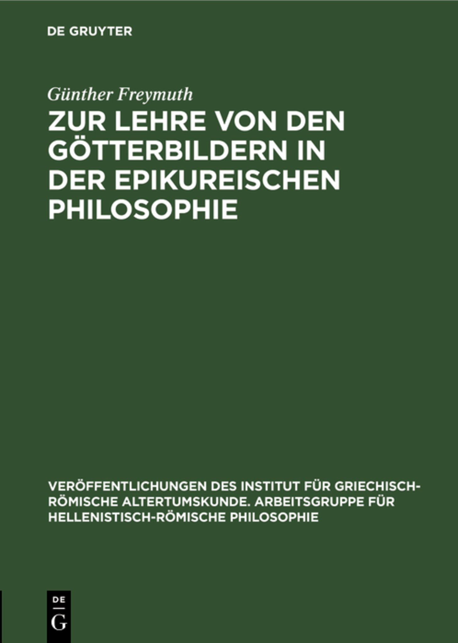 Zur Lehre von den Götterbildern in der epikureischen Philosophie