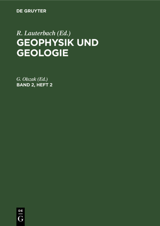Geophysik und Geologie. Band 2, Heft 2