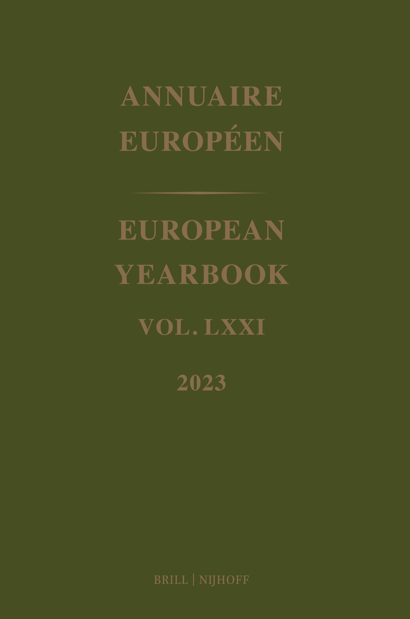 European Yearbook / Annuaire Européen, Volume 71 (2023)