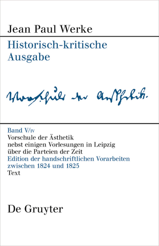 Vorschule der Aesthetik