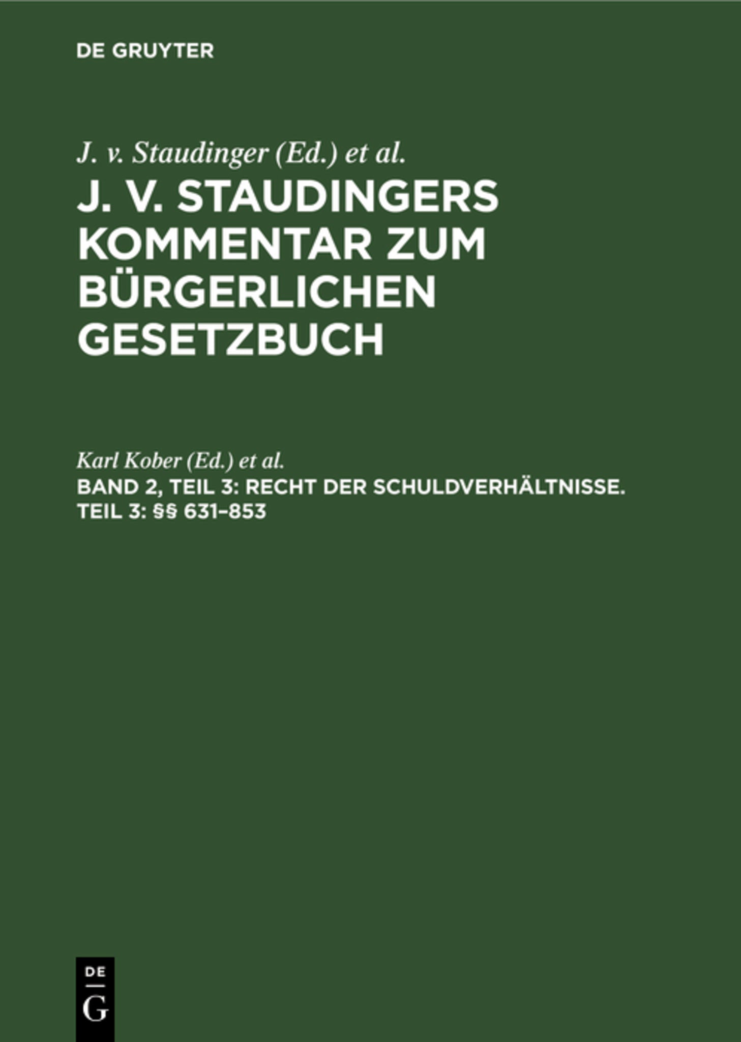 Recht der Schuldverhältnisse. Teil 3: §§ 631–853