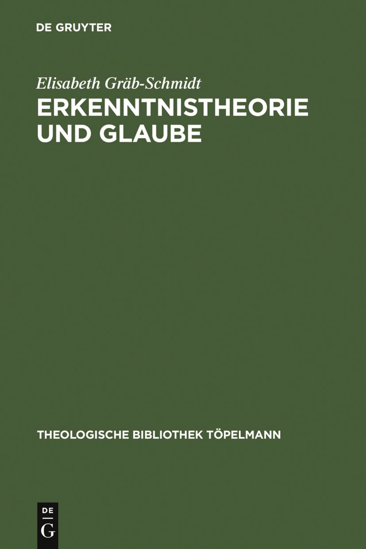 Cover image for Erkenntnistheorie und Glaube ISBN 9783110139167