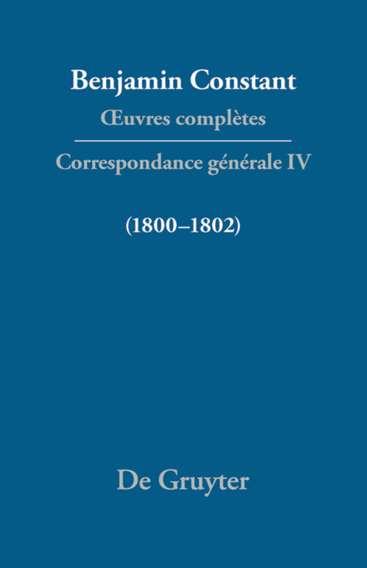 Correspondance 1800–1802