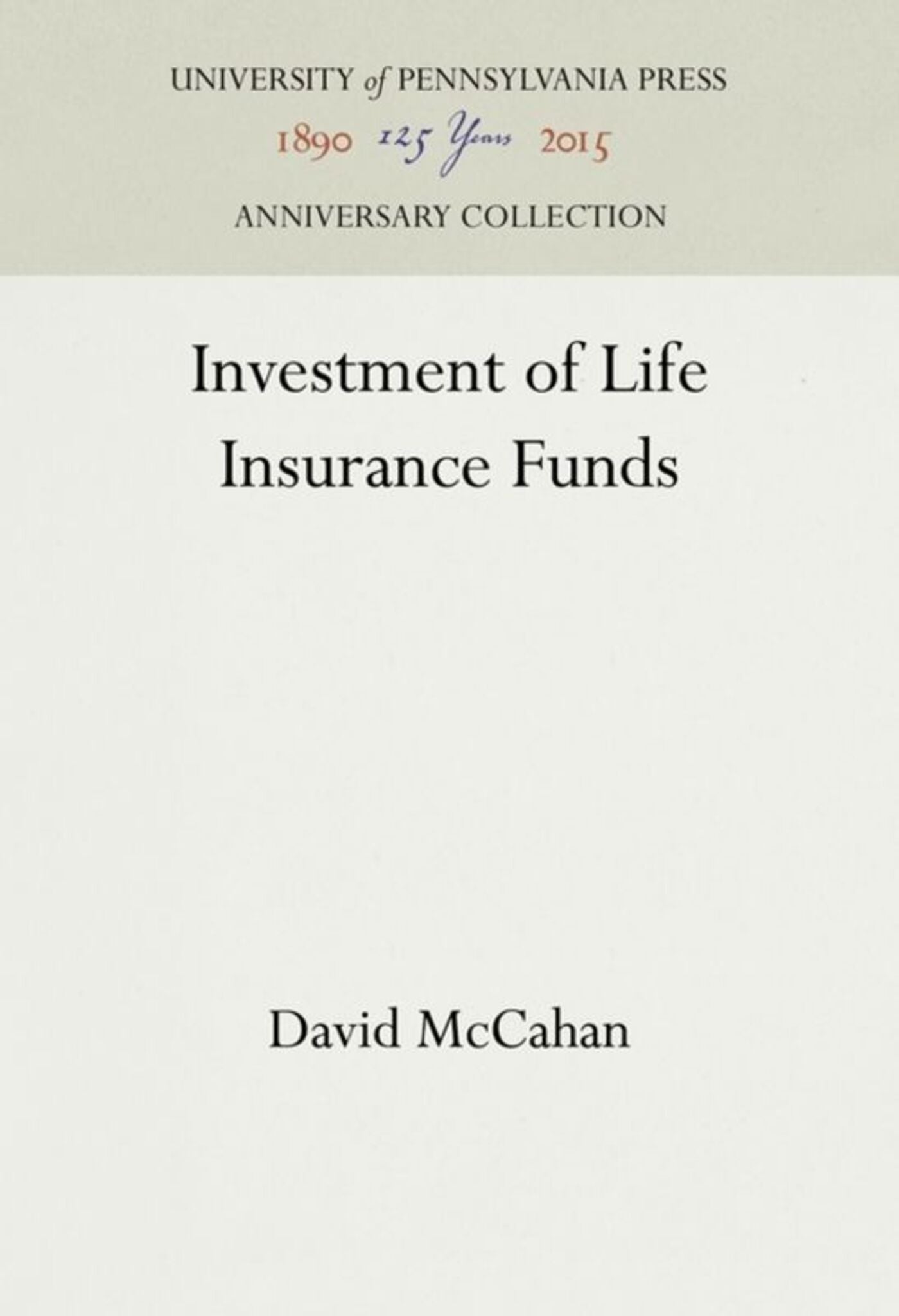 Cover image for Investment of Life Insurance Funds ISBN 9781512813128