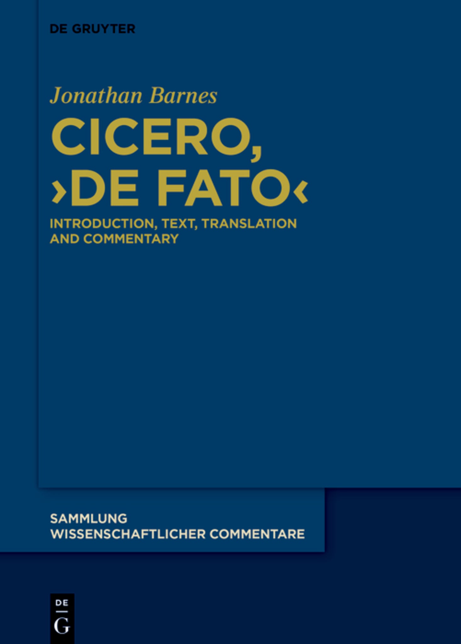 Cicero, ›De fato‹