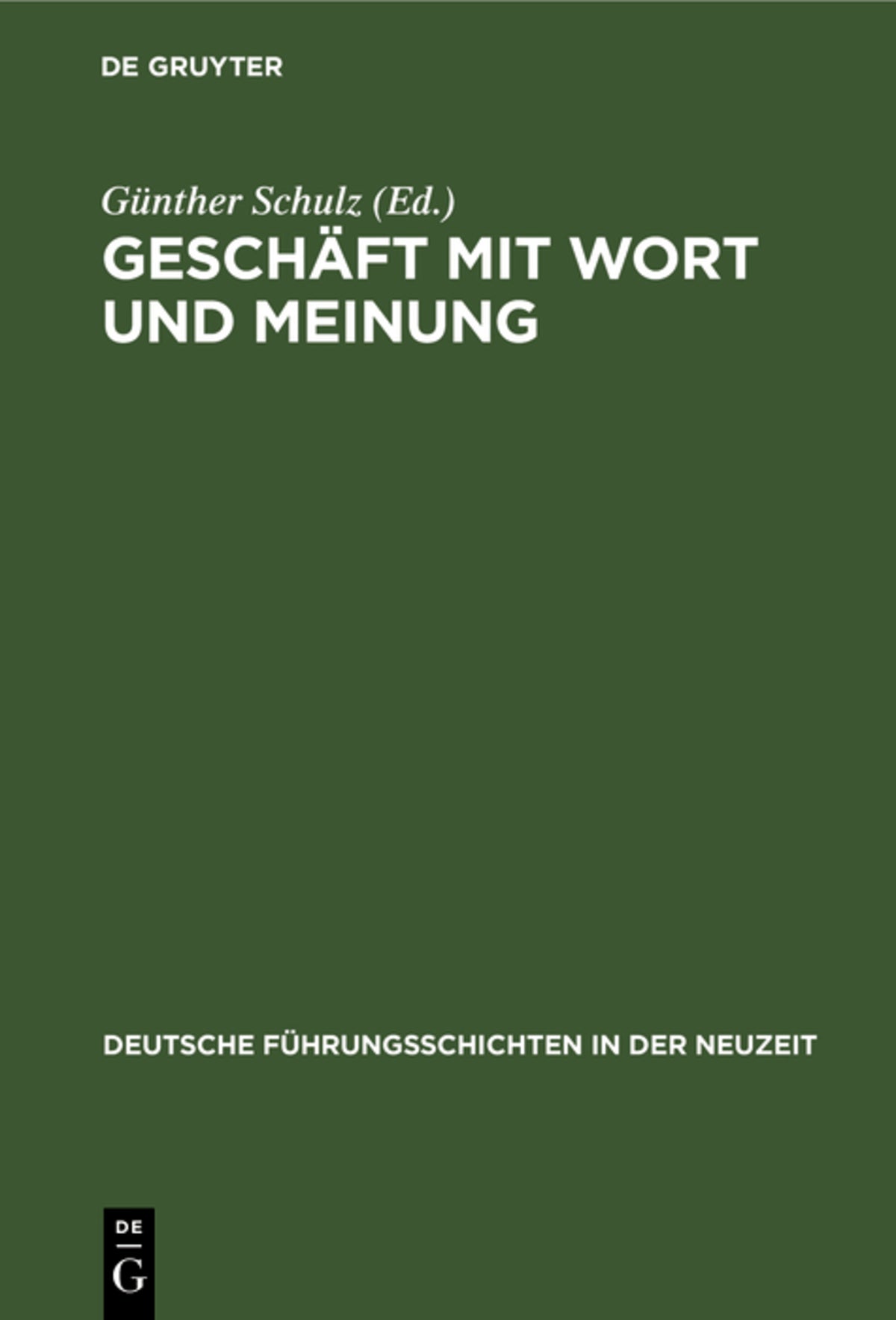 Cover image for Geschäft mit Wort und Meinung ISBN 9783486563702