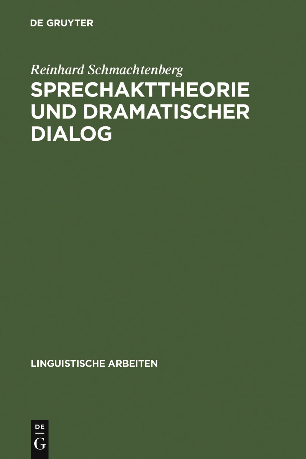Cover image for Sprechakttheorie und dramatischer Dialog ISBN 9783484301207