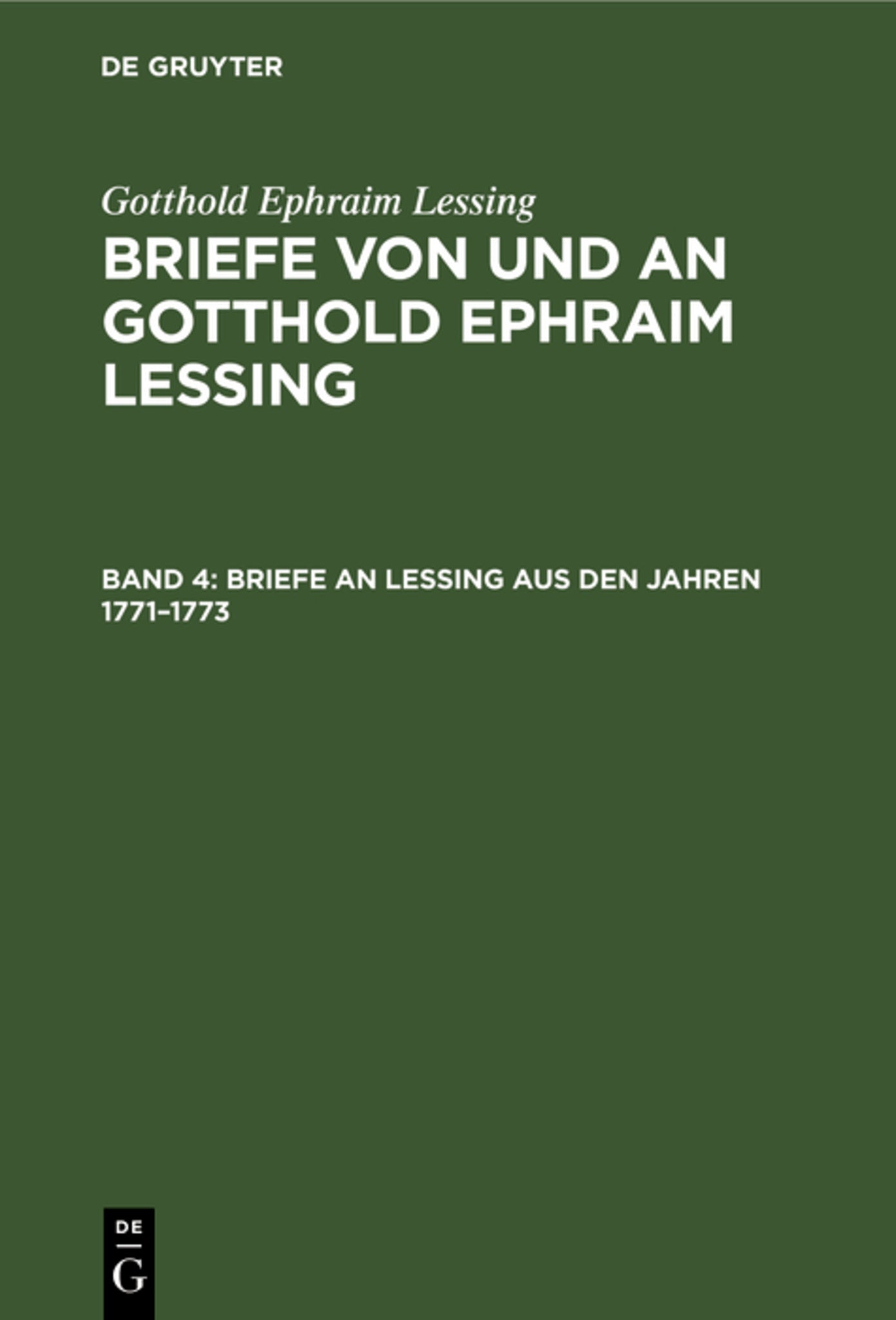 Briefe an Lessing aus den Jahren 1771–1773
