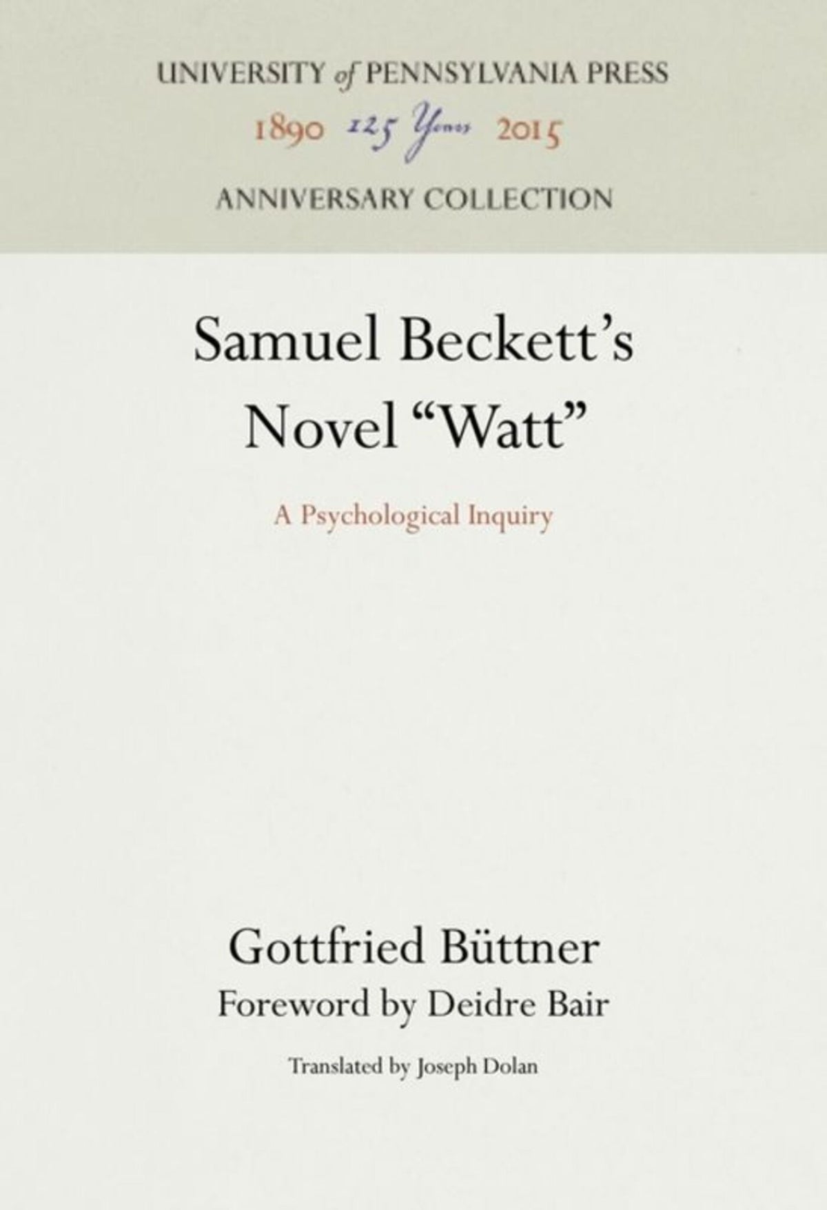 Samuel Beckett's Novel "Watt"