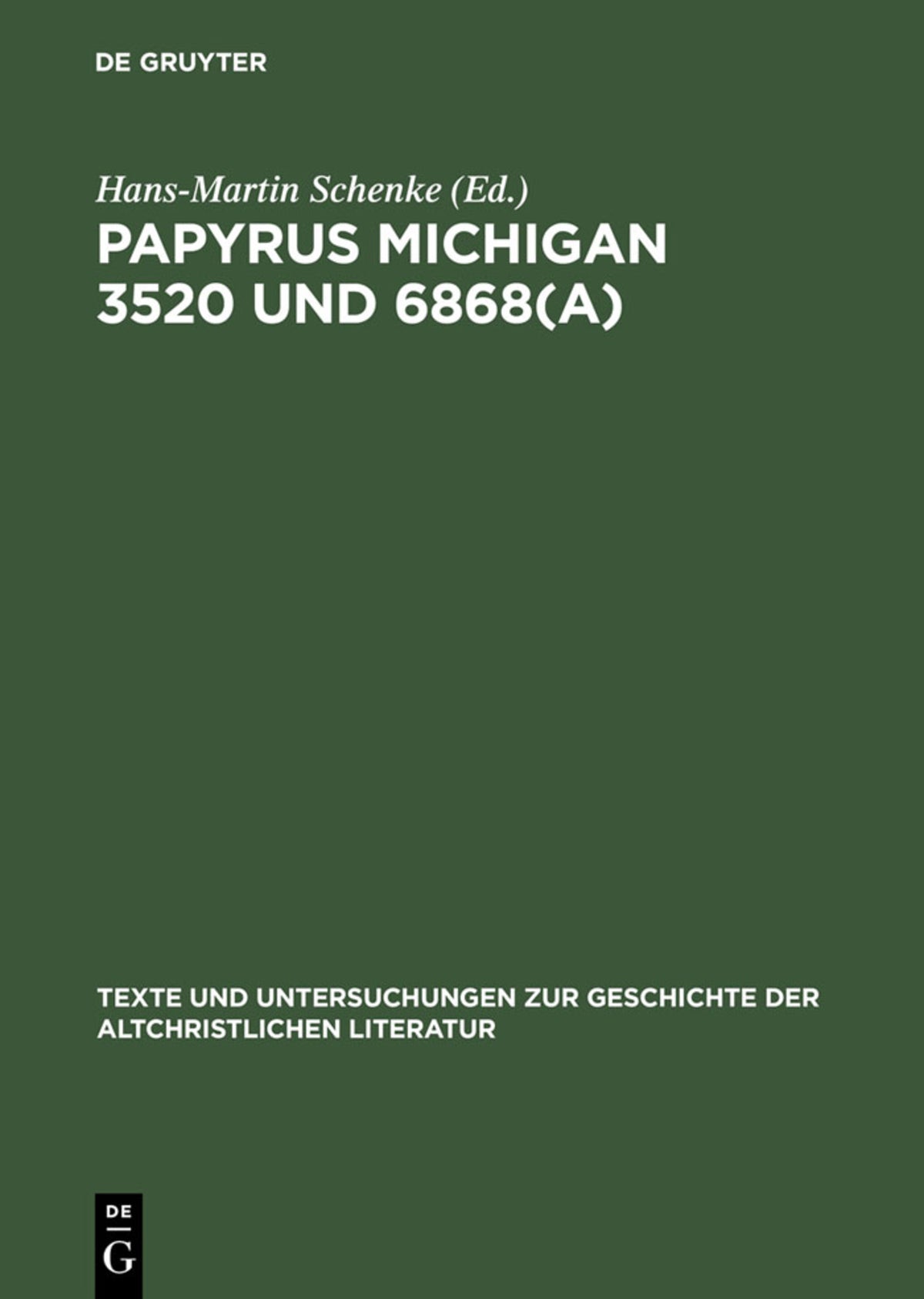 Cover image for Papyrus Michigan 3520 und 6868(a) ISBN 9783110177930