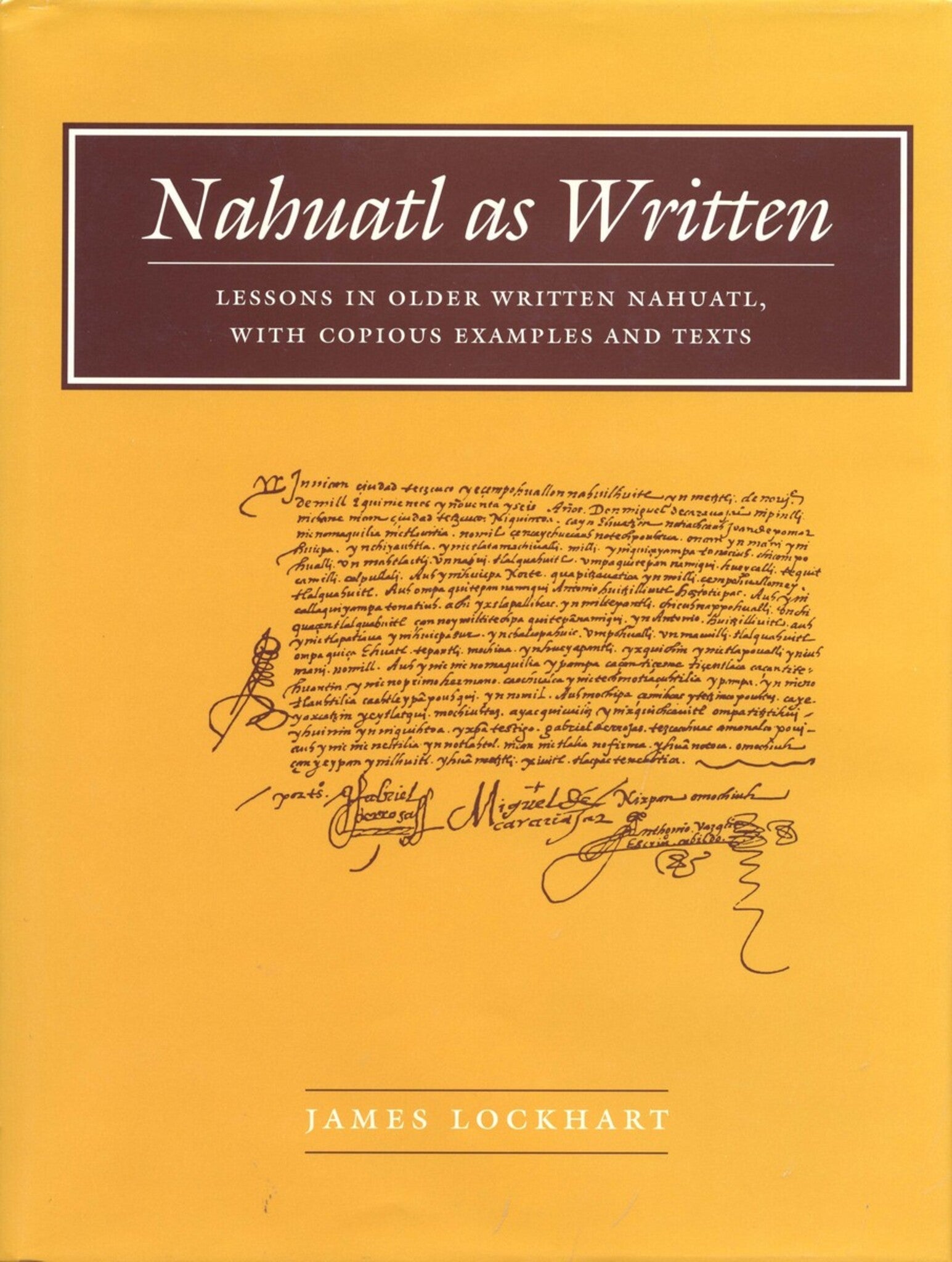 Cover image for Nahuatl as Written ISBN 9780804744584