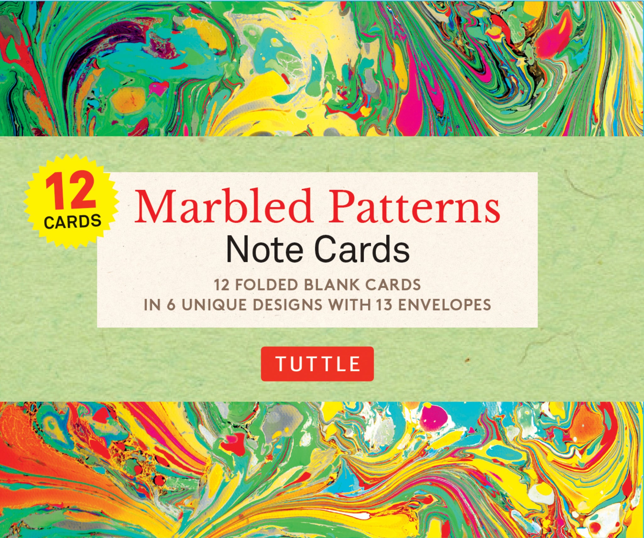 Cover image for Marbled Patterns Note Cards - 12 Cards ISBN 9780804853521