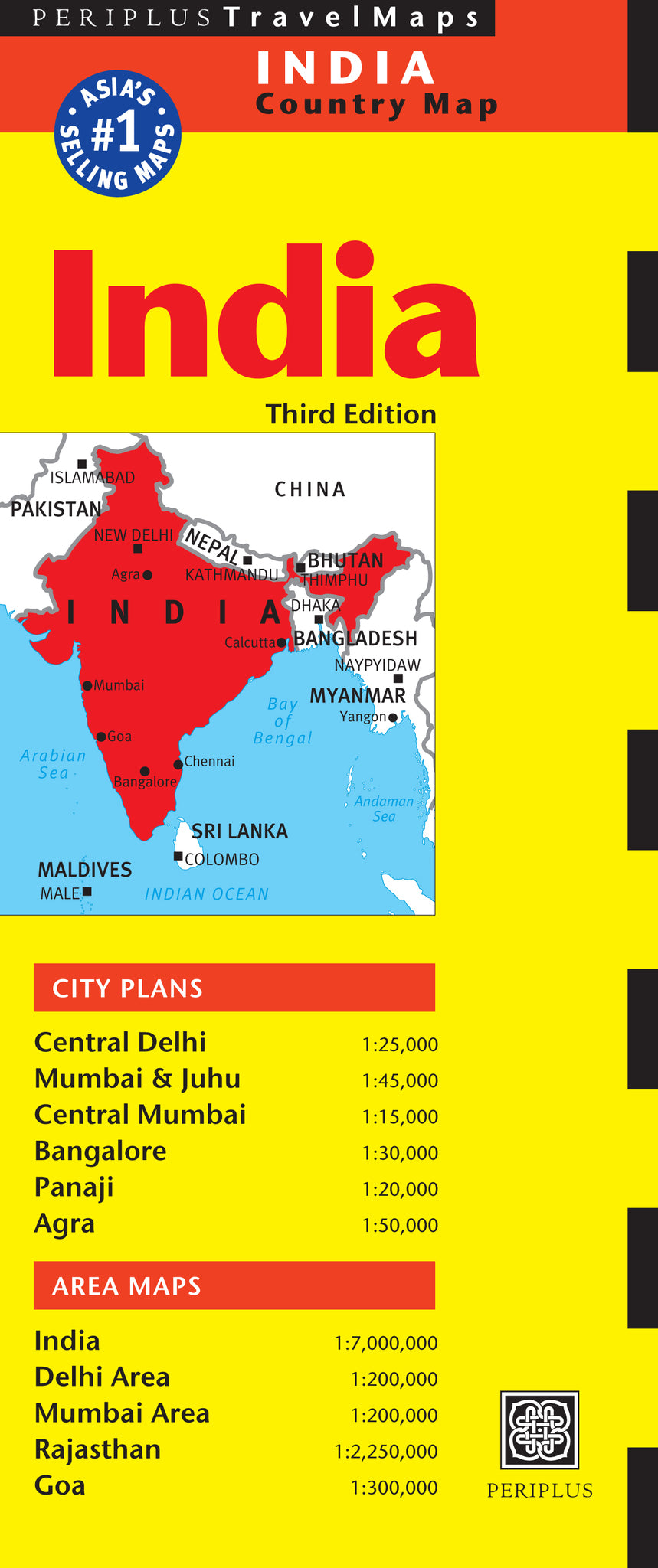 Cover image for India Travel Map Third Edition ISBN 9780794607265