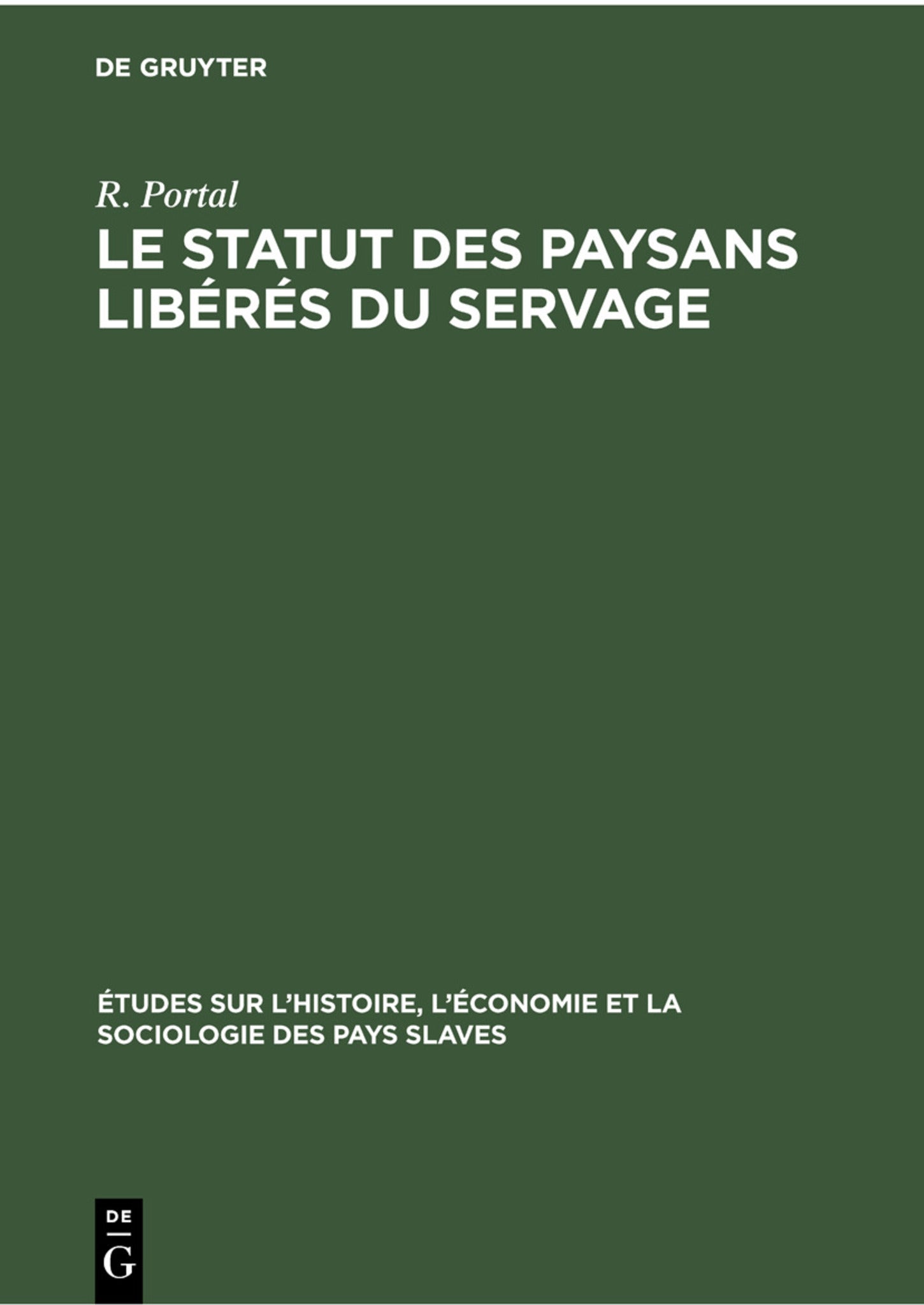 Cover image for Le Statut des paysans libérés du servage ISBN 9783112300503