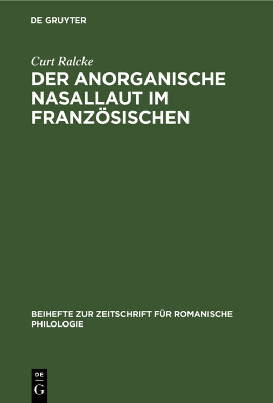 Der Anorganische Nasallaut im Französischen