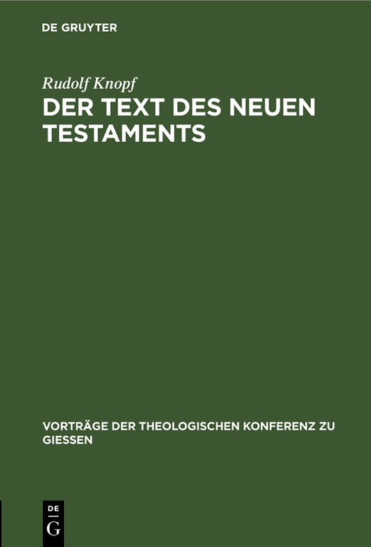 Der Text des Neuen Testaments