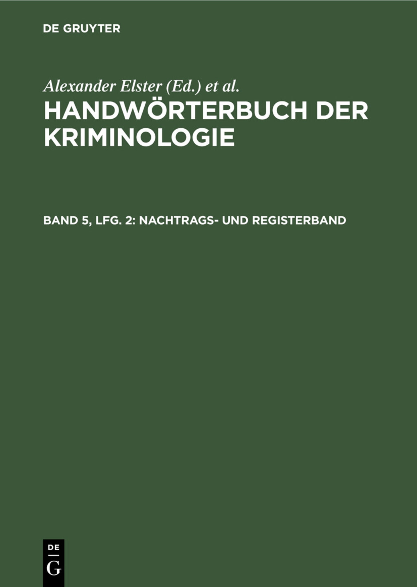 Nachtrags- und Registerband