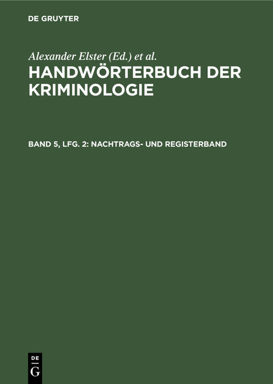 Nachtrags- und Registerband