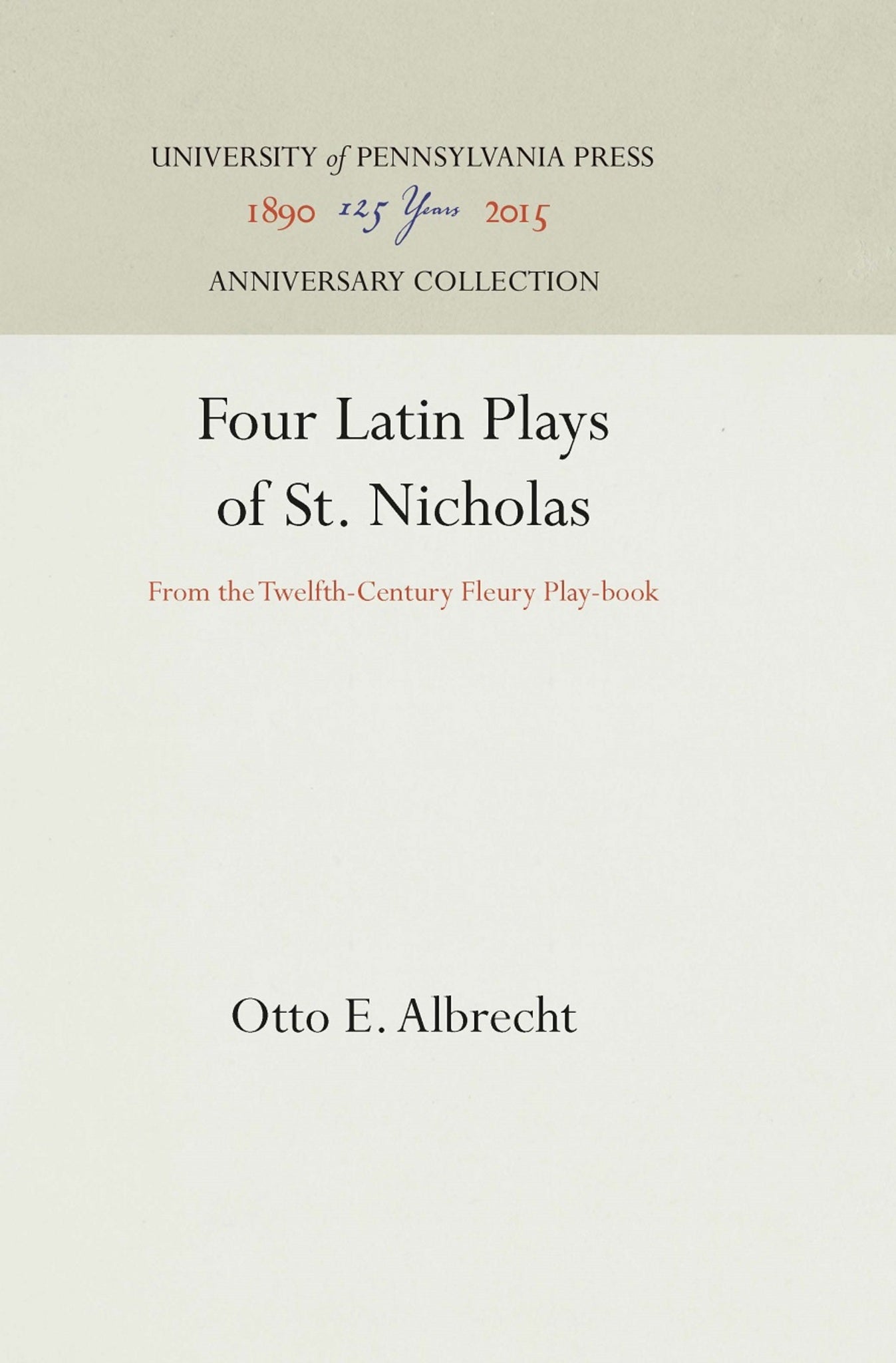 Four Latin Plays of St. Nicholas