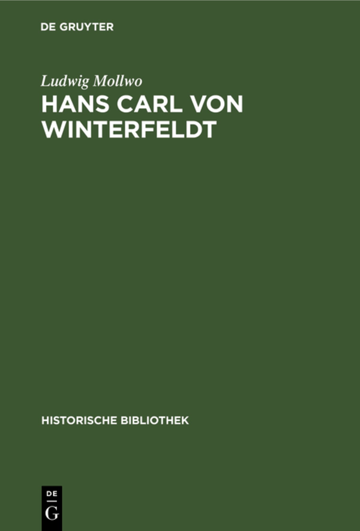 Cover image for Hans Carl von Winterfeldt ISBN 9783486731156