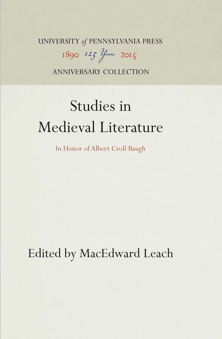 Cover image for Studies in Medieval Literature ISBN 9781512812787