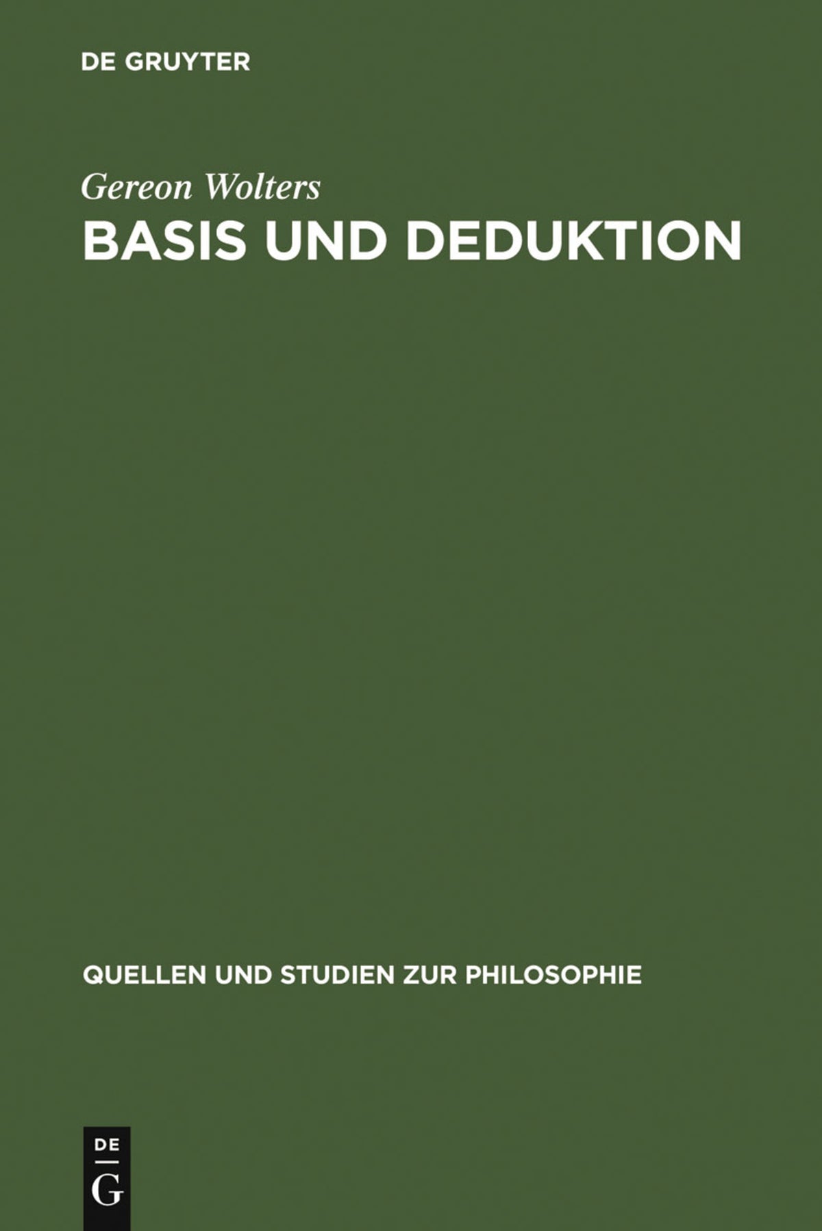 Cover image for Basis und Deduktion ISBN 9783110079326