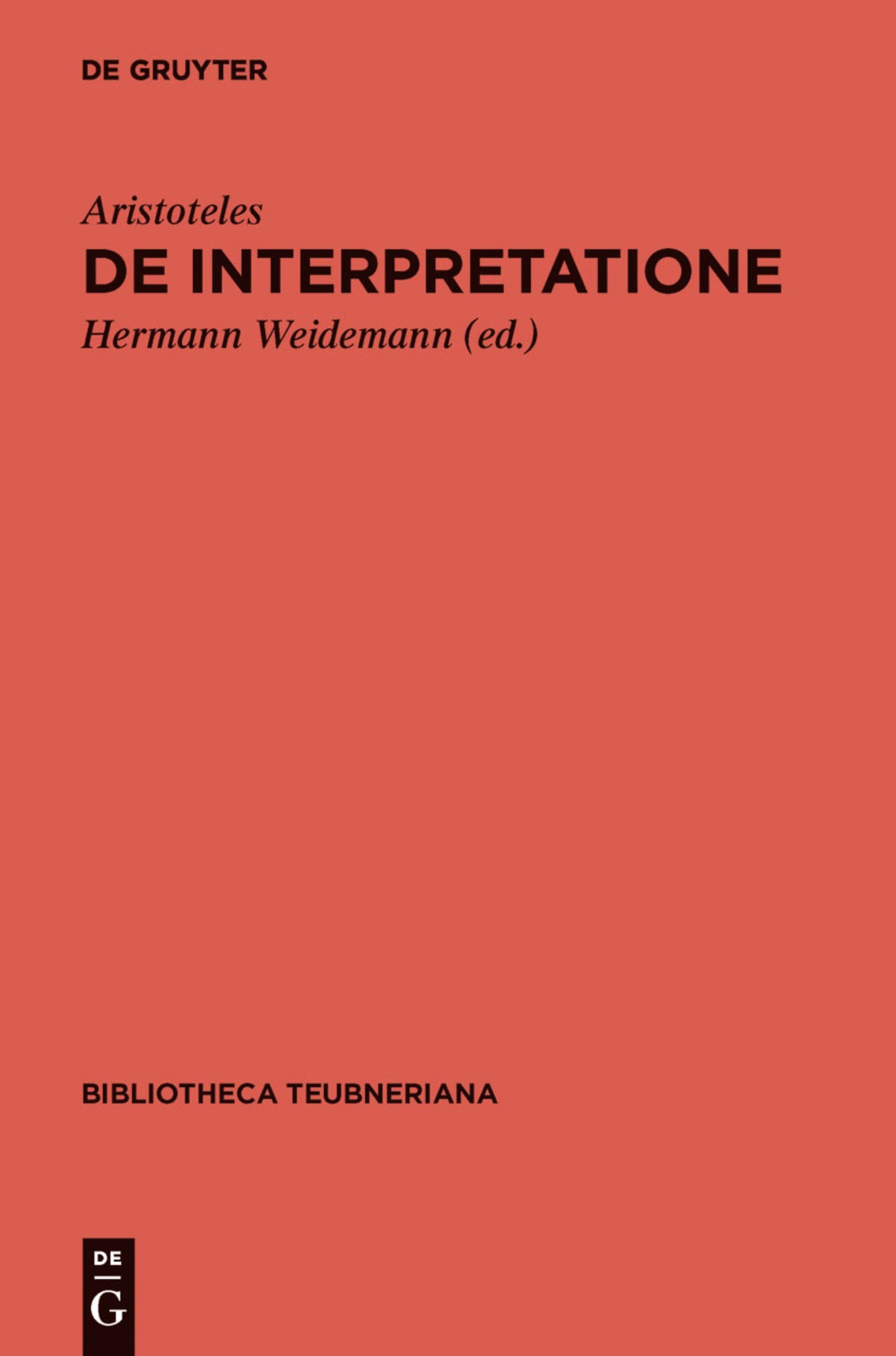 Cover image for De interpretatione ISBN 9783110349054