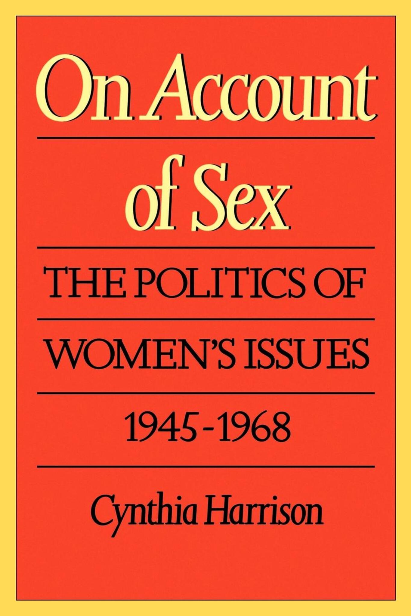 Cover image for On Account of Sex ISBN 9780520909304