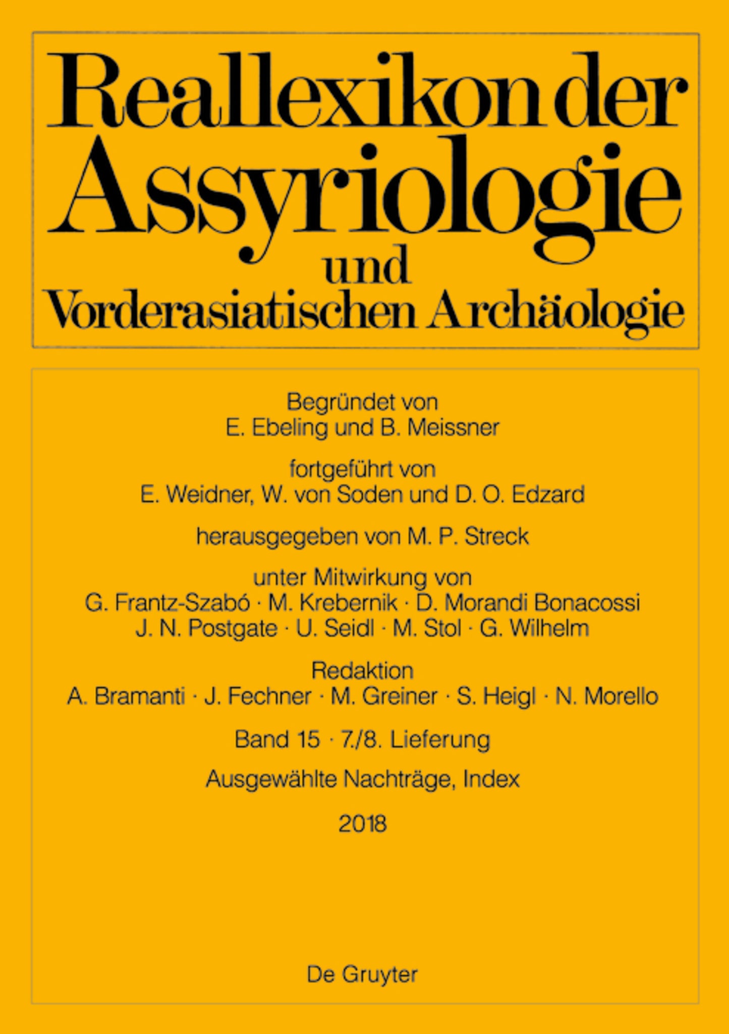 Ausgewählte Nachträge, Index