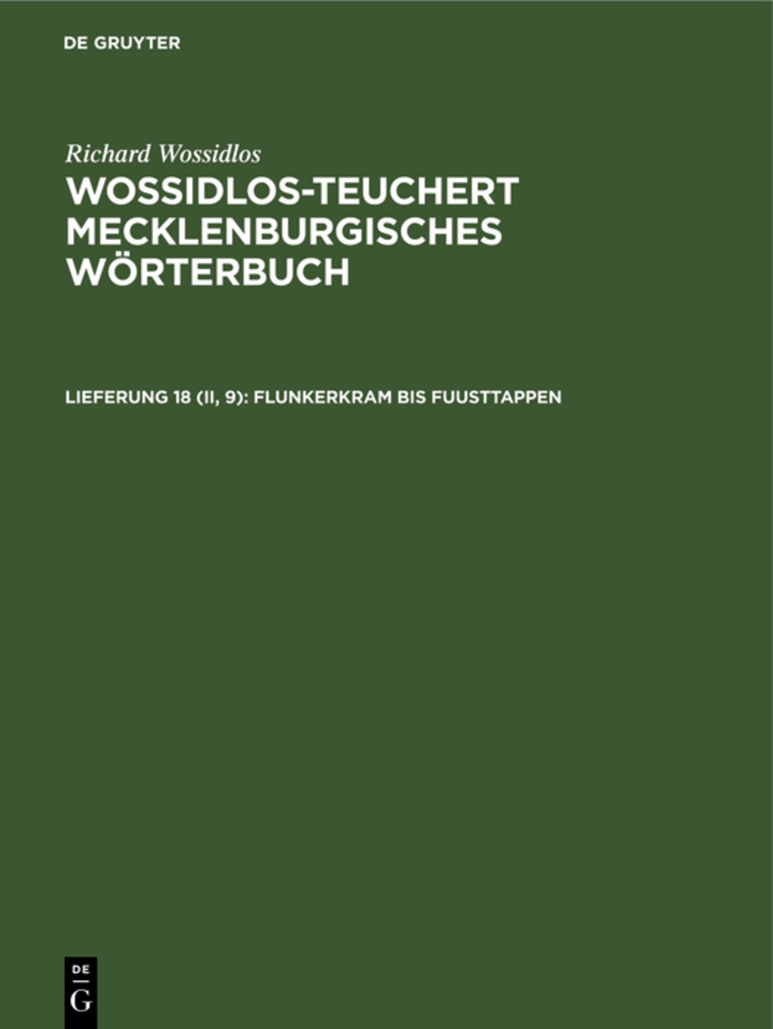 Flunkerkram bis Fuusttappen