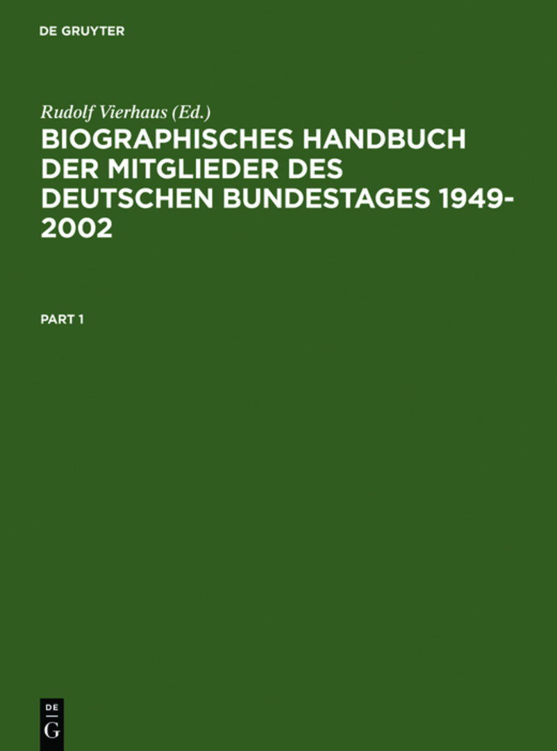 Cover image for Biographisches Handbuch der Mitglieder des Deutschen Bundestages 1949-2002 ISBN 9783598237805