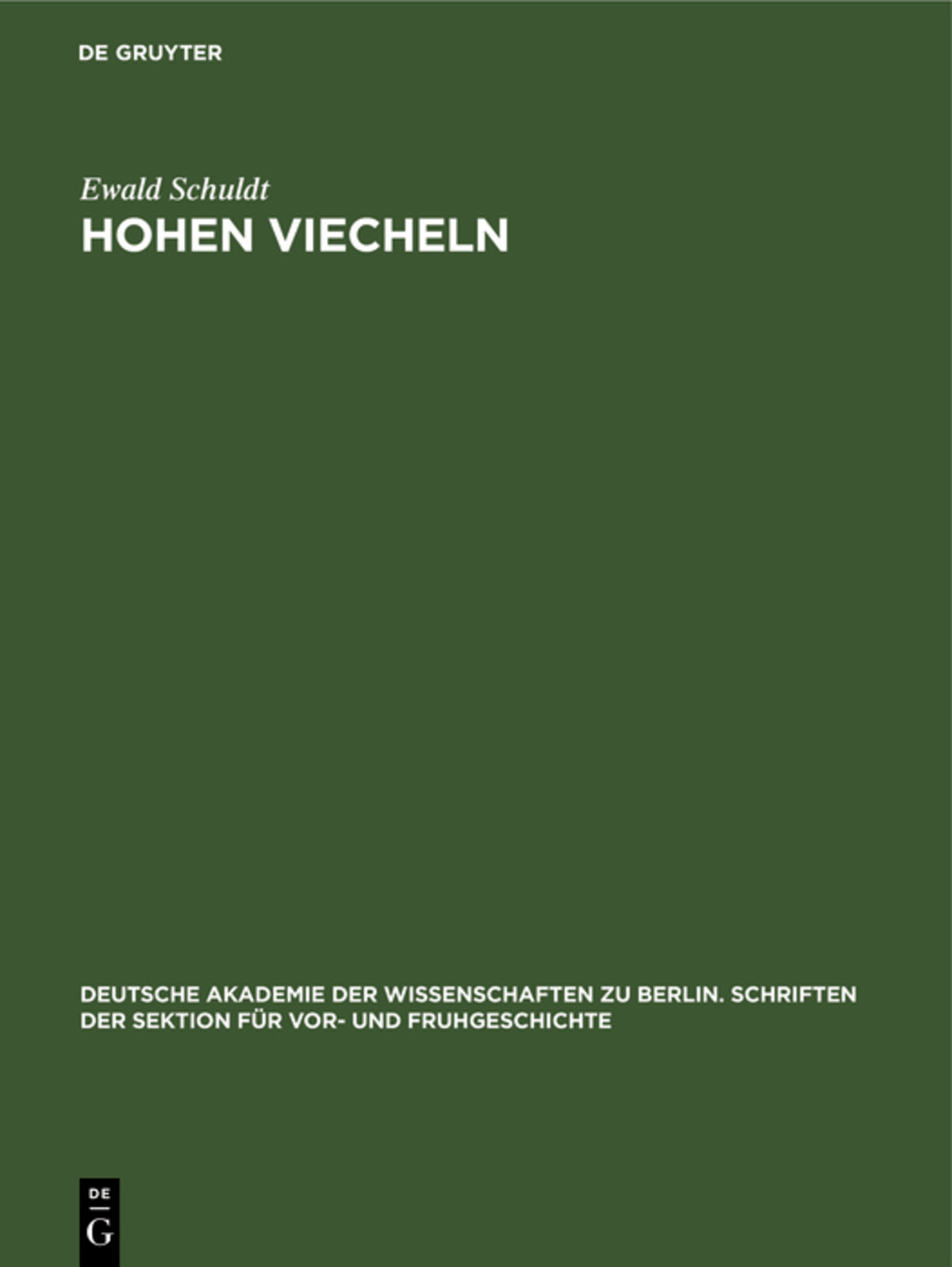 Cover image for Hohen Viecheln ISBN 9783112574232