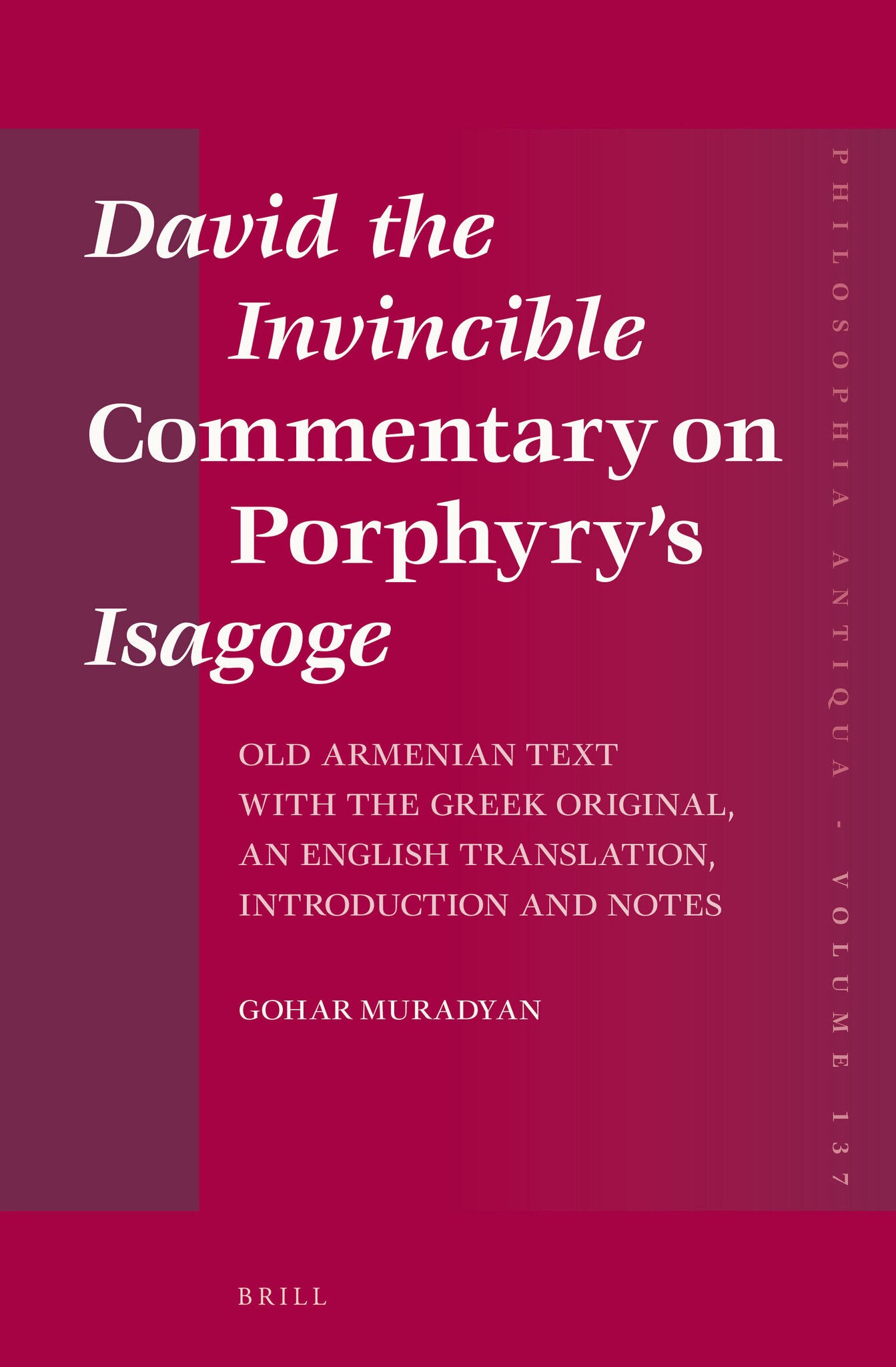 David the Invincible Commentary on Porphyry’s Isagoge
