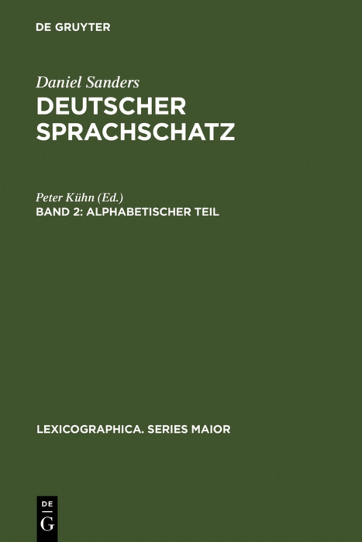 Cover image for Alphabetischer Teil ISBN 9783484309074