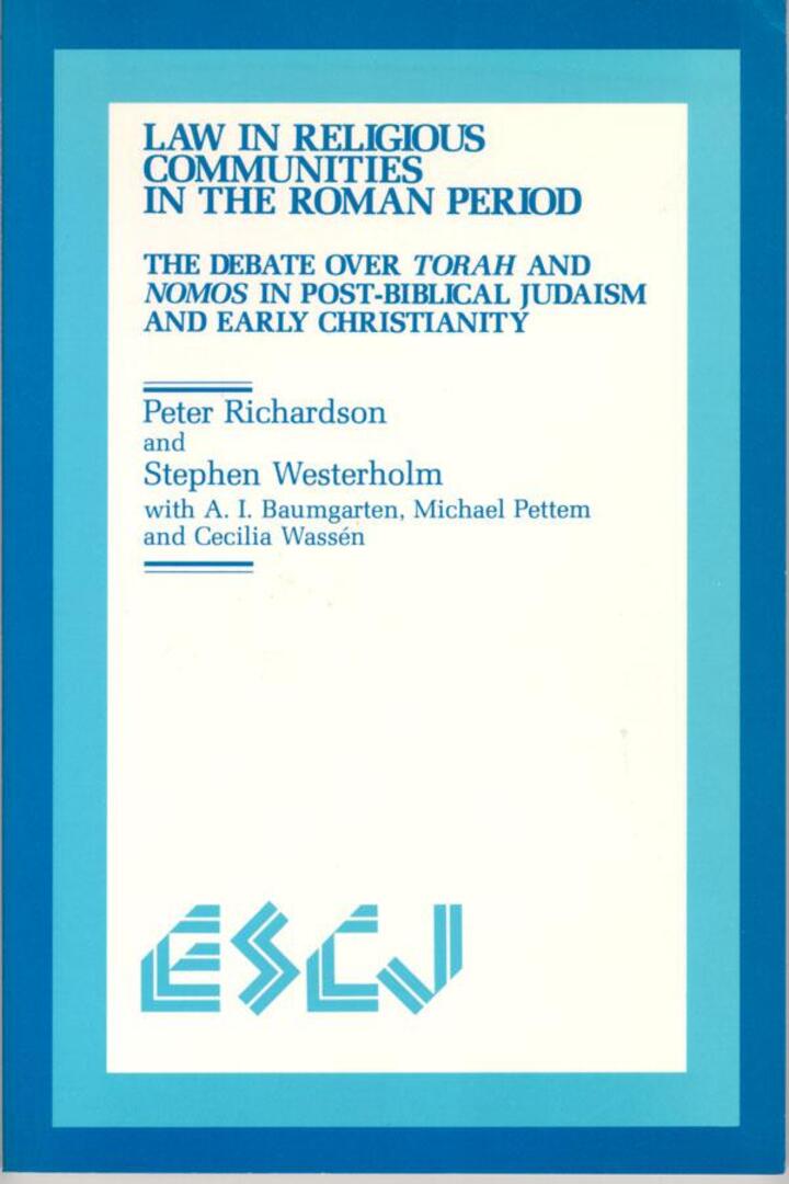 Cover image for Law in Religious Communities in the Roman Period ISBN 9780889202016